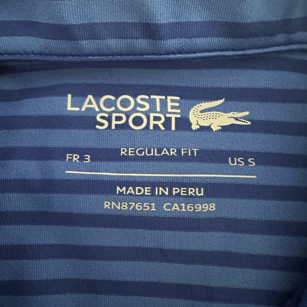 NWT Men’s Lacoste Sport Navy and Blue Striped Tee